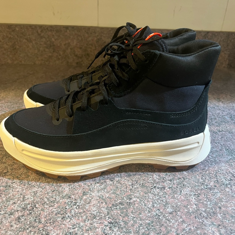 Sorel Black and White High-Top Sneakers